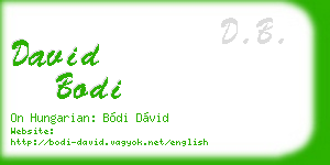 david bodi business card