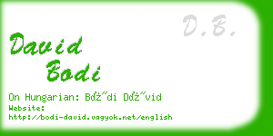 david bodi business card